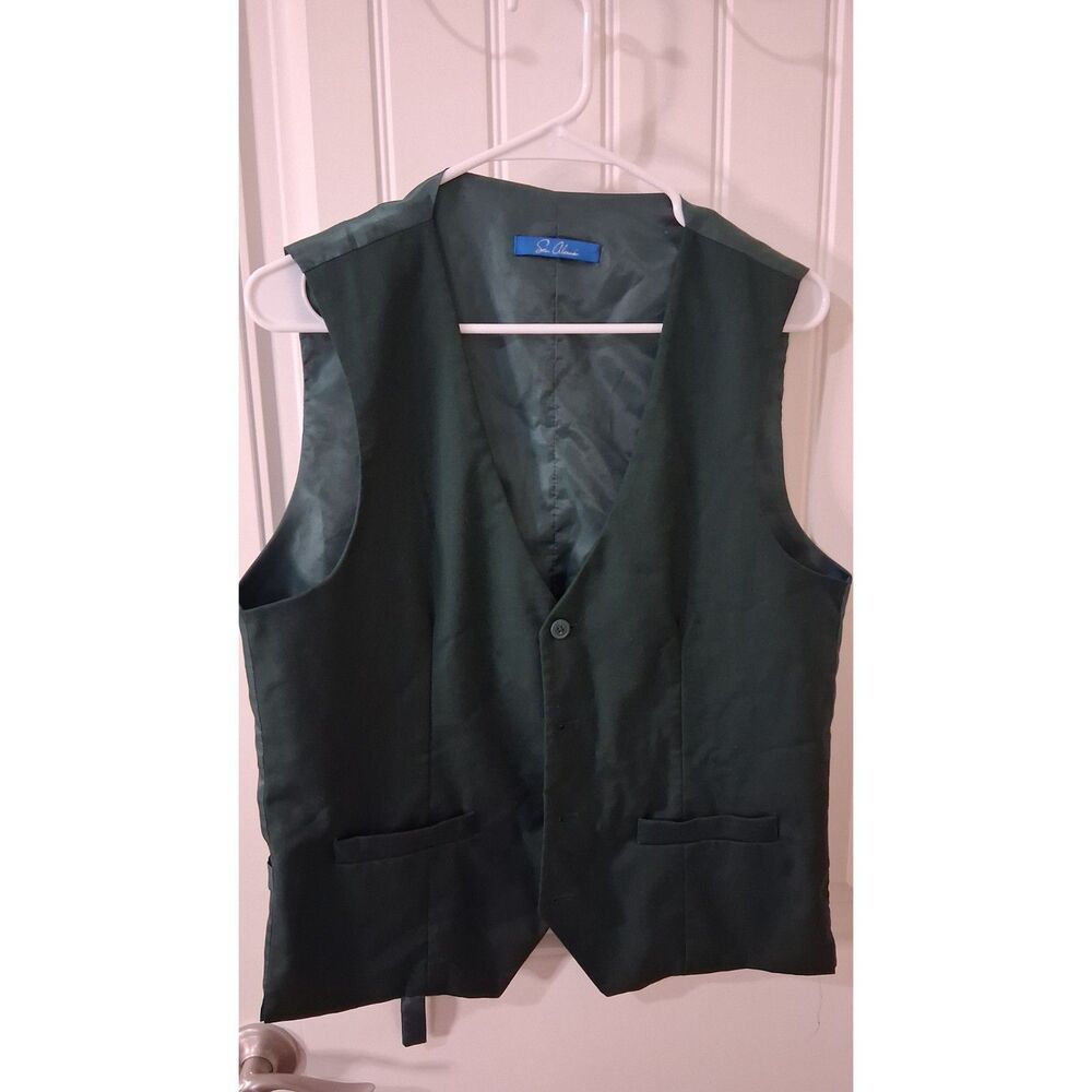 Sean Alexander Men’s 38L Dark Green Suit Vest 5 Button Adjustable Back Formal